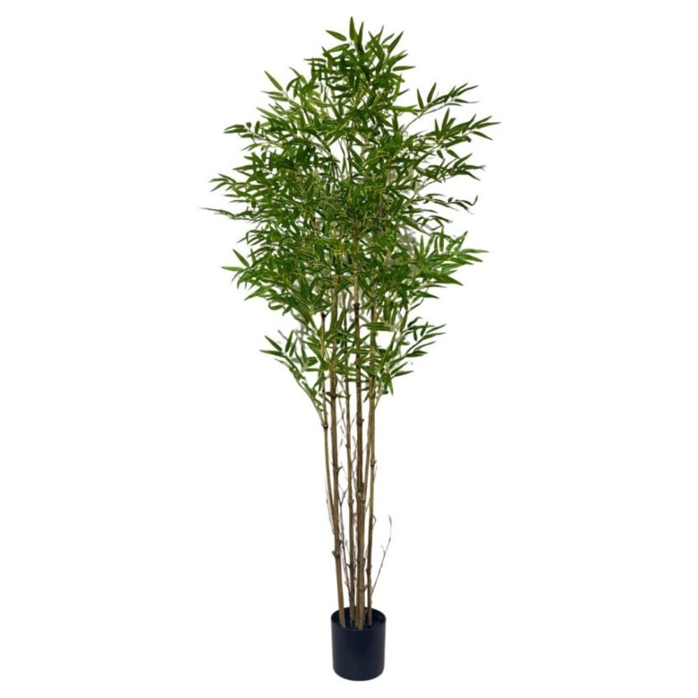 Planta Artificial Bambú 150 cm con hojas realistas y tronco robusto, ideal para decoración de interiores y grandes espacios. Kactus Republic.